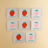 Scalloped Strawberry Woven Labels