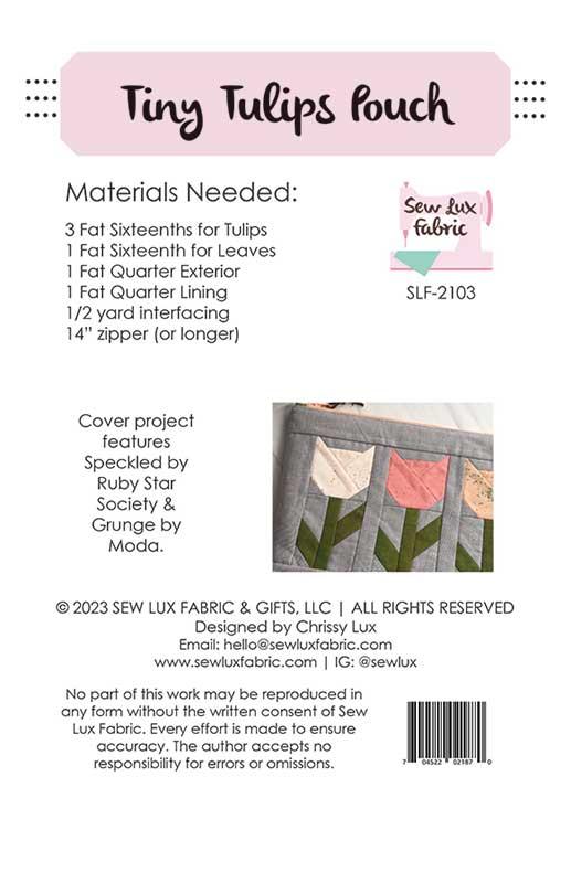 Sew Lux: Tiny Tulips Pouch