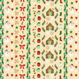 Tiny Tidings - Christmas Hot Chocolate Cocoa Gingerbread Stripe in Cream