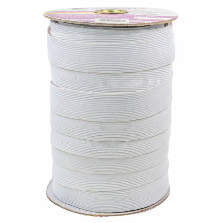 White Polyester Braid Elastic 1in