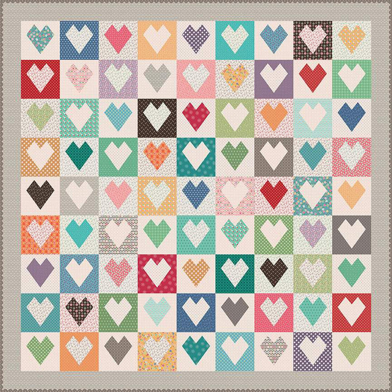 Heart Quilt Paper by Lori Holt - 10" x 10" 42 piece pack