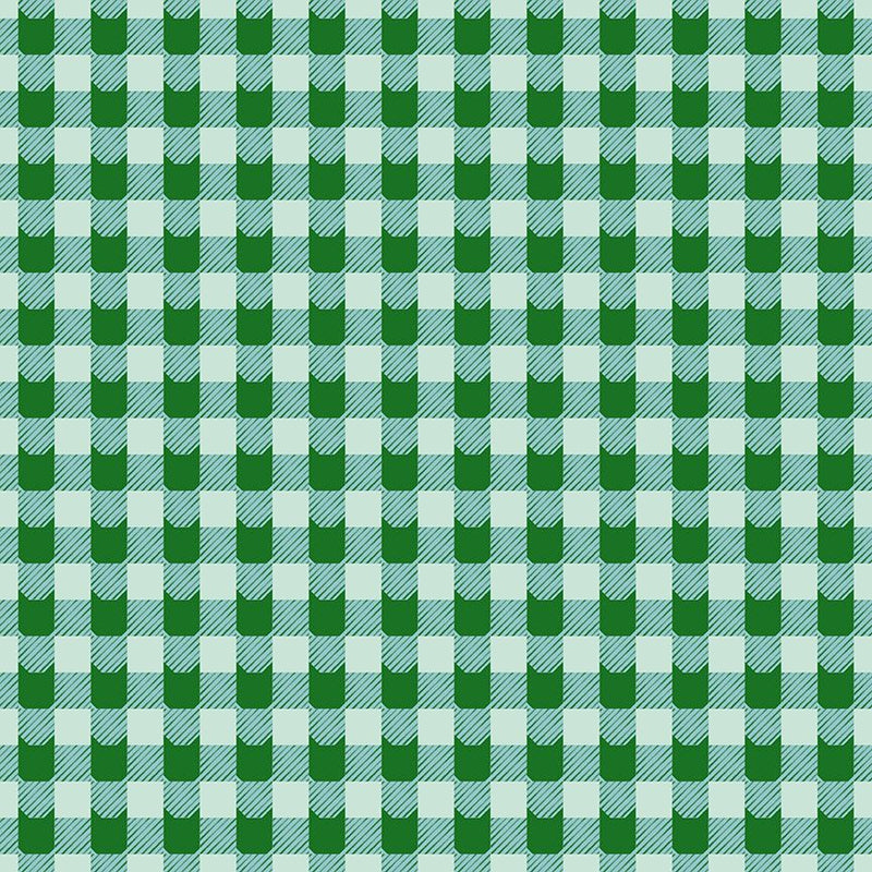 Feline Festive: Cat Plaid in Spearmint