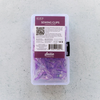 Sallie Tomato Purple Sewing Clips- 50 Pack