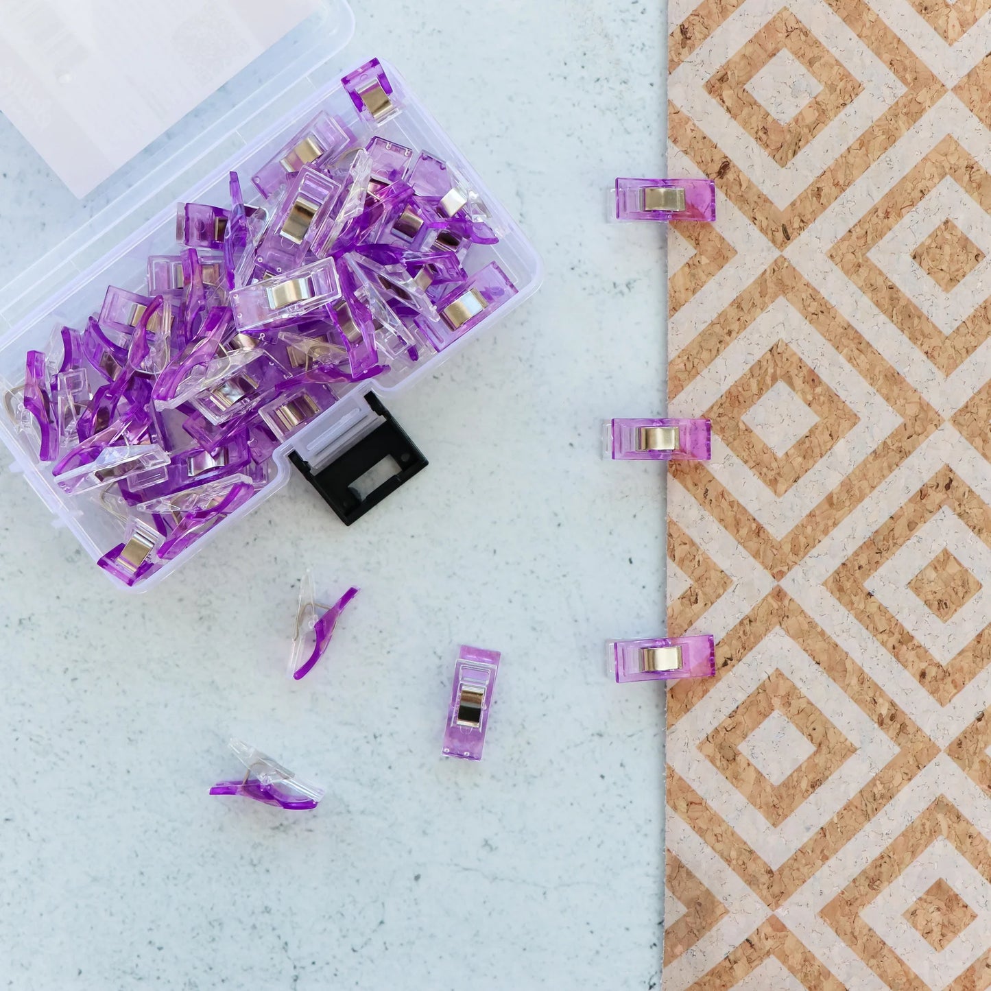 Sallie Tomato Purple Sewing Clips- 50 Pack
