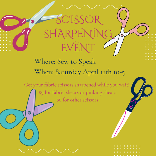 Scissor Sharpening Event at Sew To Speak