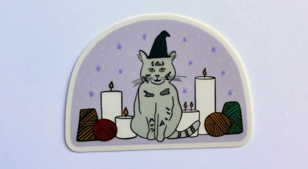 Coven Yarn Cat Vinyl Sticker