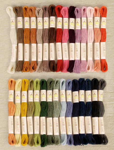 Eco Vita Naturally Dyed Organic Wool Thread (30 skeins)