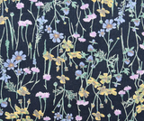 Printed Corduroy: Wildflowers in Black
