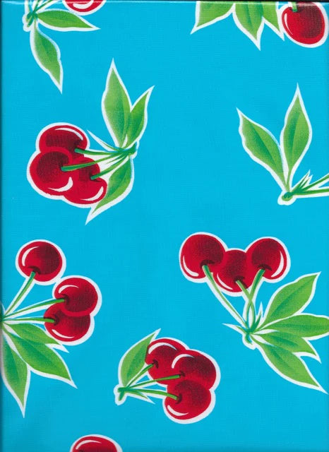 Oilcloth in Blue Cherries