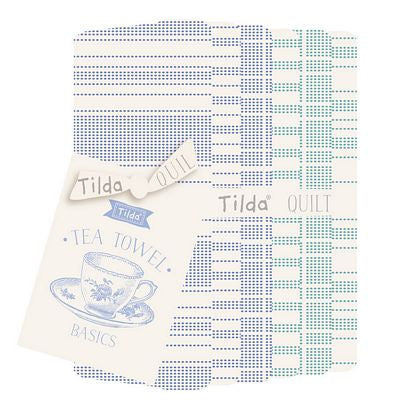Tilda: Tea Towel Basics 6 Fat Quarter Bundle in Blue/Teal