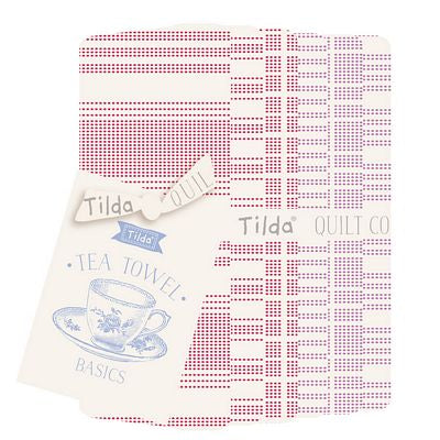 Tilda: Tea Towel Basics 6 Fat Quarter Bundle in Red/Plum