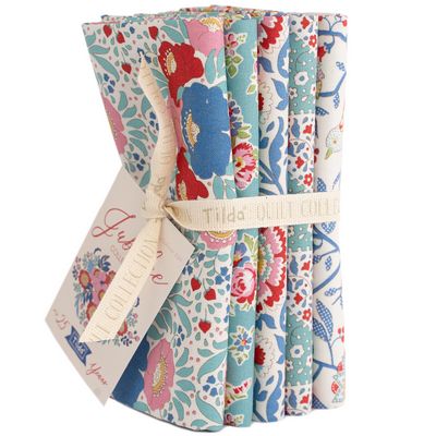 Jubilee 5 Fat Quarter Bundle - Teal and White