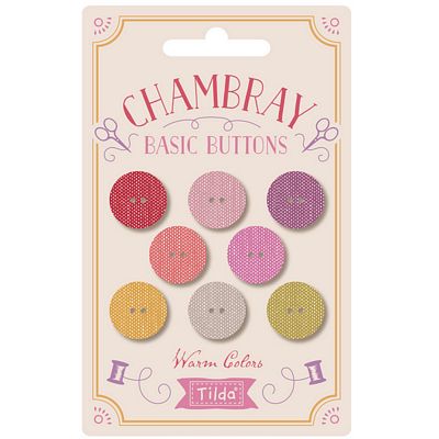 Tilda Chambray Buttons in Warm Colors (16mm)