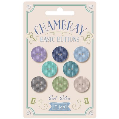 Tilda Chambray Buttons in Cool Colors (16mm)