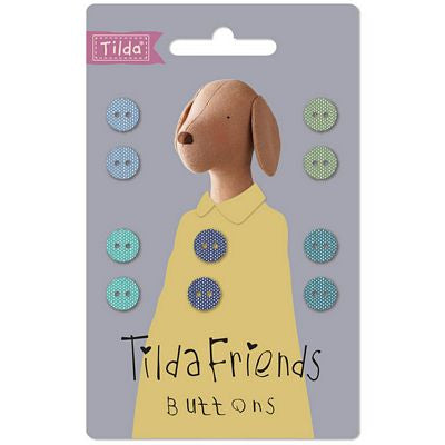 Tilda Friends Chambray Buttons in Cool Colors Buttons (9mm)