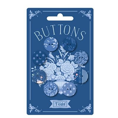 Tilda: Something Blue Button, 8pcs, Dark