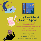 Cozy Craft-In - November 7th