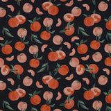Poplin Print: Peaches on Navy