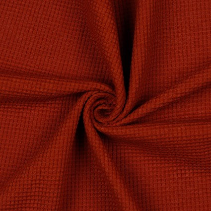 Waffle Knit Jersey in Rust