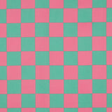 Lightweight Coated Cotton Checks in Green/Pink