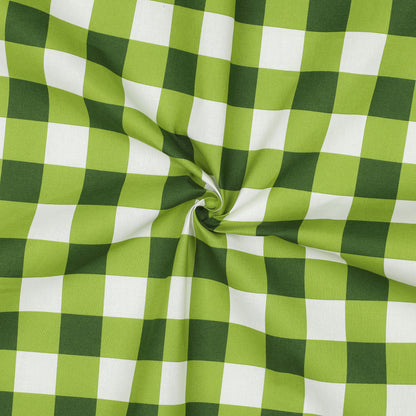 Lightweight Coated Cotton Checks in Dark Green