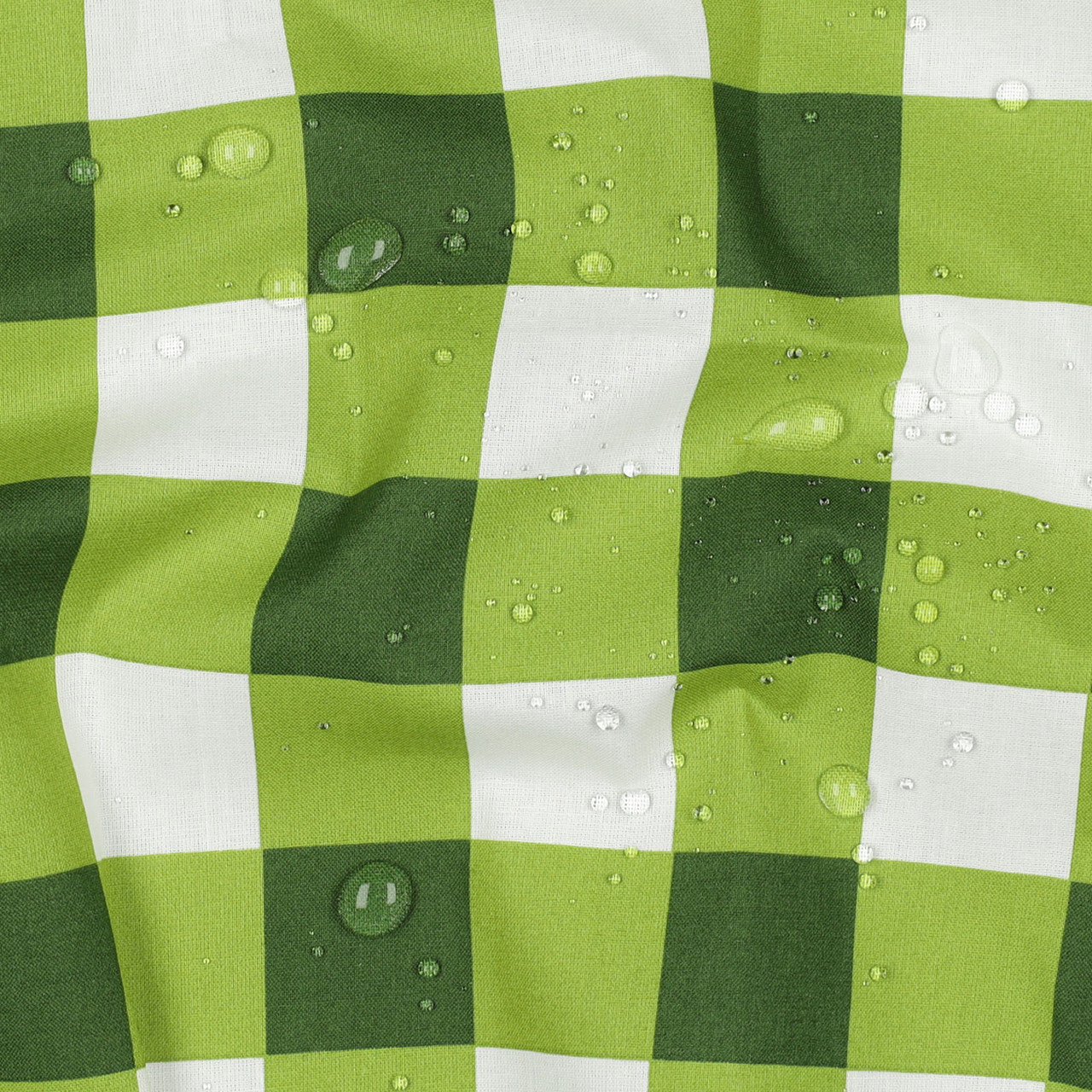 Lightweight Coated Cotton Checks in Dark Green