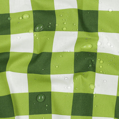 Lightweight Coated Cotton Checks in Dark Green