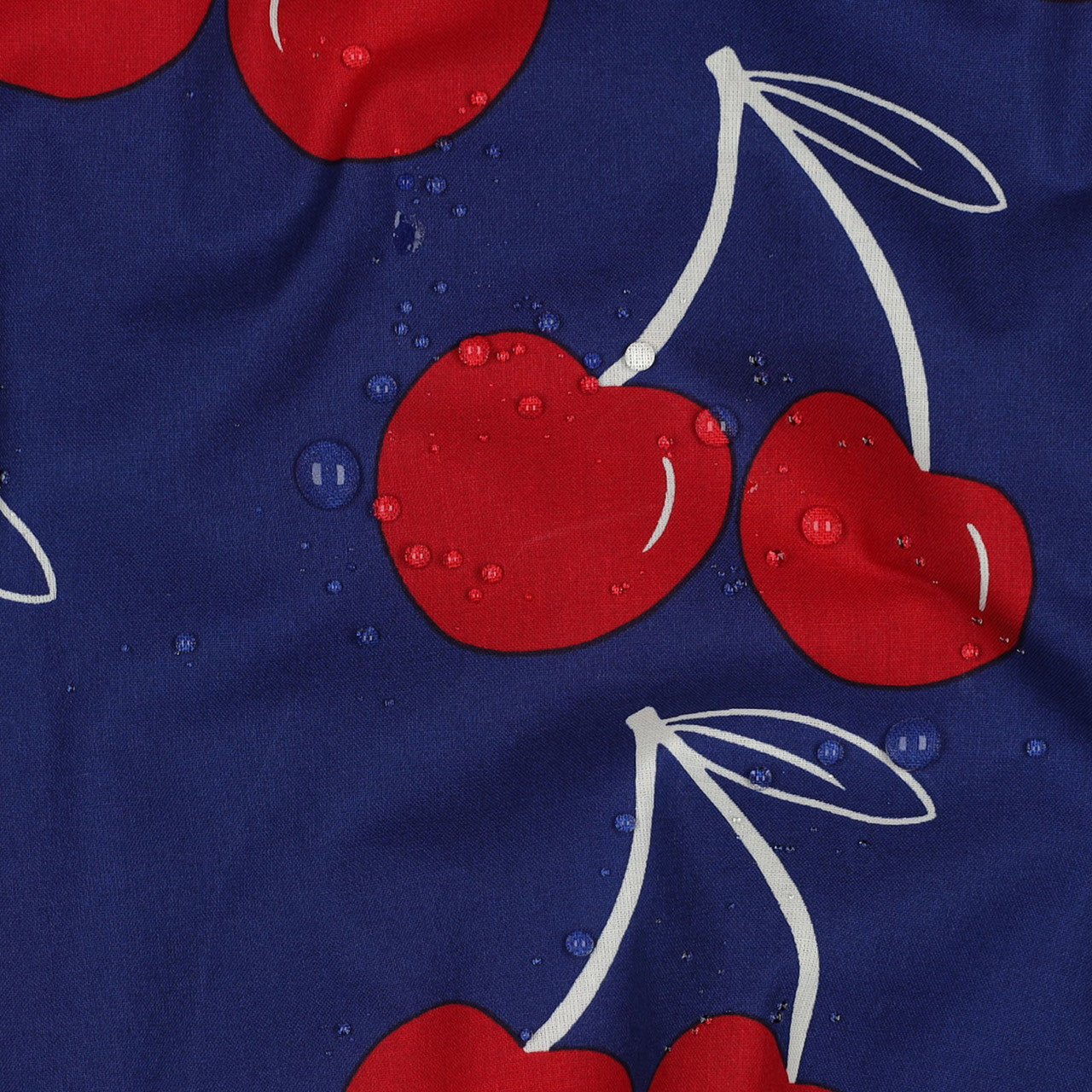 Lightweight Coated Cotton Cherries in Colbalt
