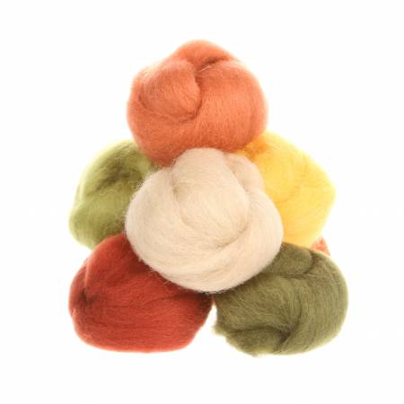 Wistyria Editions: 8 piece 12" Wool Roving in Autumn