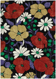 Cotton Dobby Cloth: Sopo Retro Flowers in Black