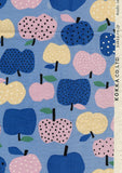 Cotton Oxford: Nordic Girl Apples in Blue