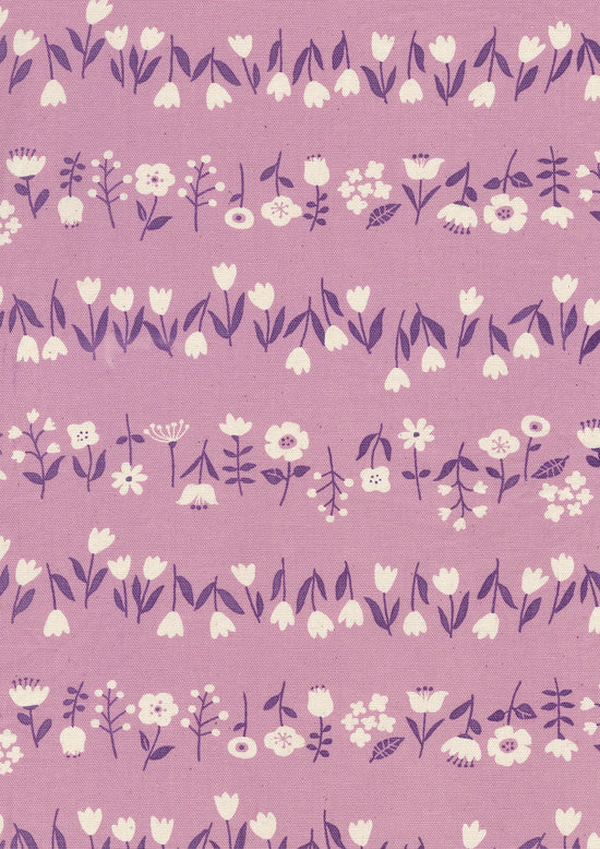Cotton Oxford: Simply Palette Floral in Purple