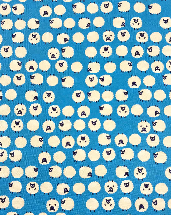 Cotton Oxford: Simply Palette Sheep in Blue