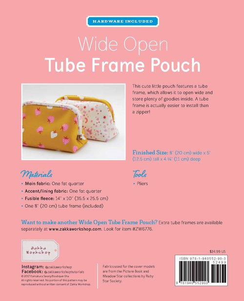 Zakka Workshop - Wide Open Tube Frame Pouch