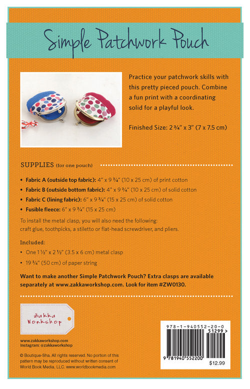 Zakka Workshop - Simple Patchwork Pouch