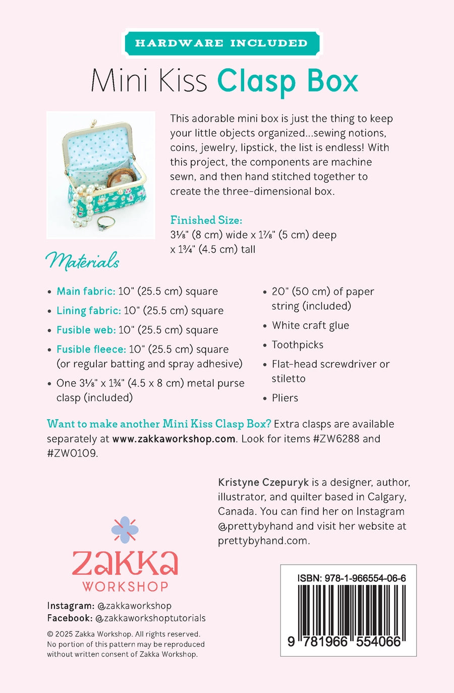 Zakka Workshop - Mini Kiss Clasp Sewing Box