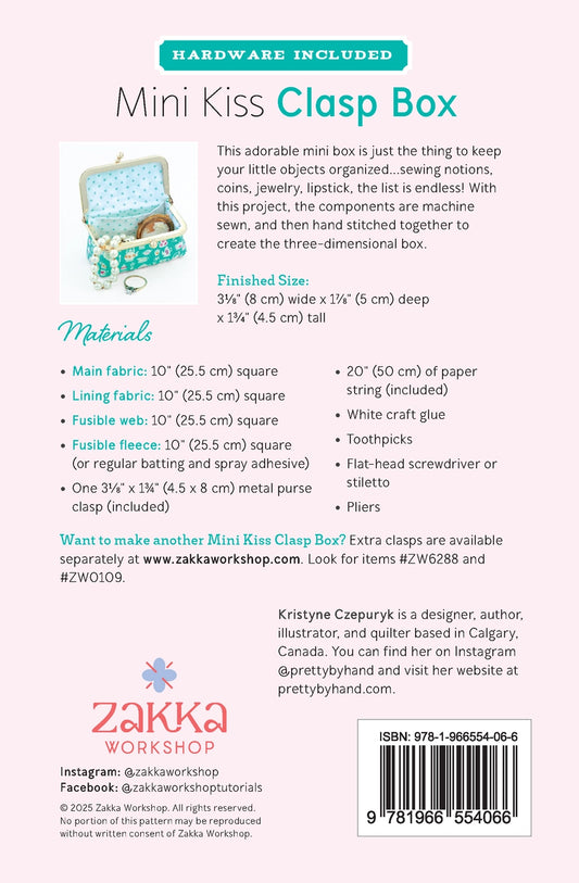 Zakka Workshop - Mini Kiss Clasp Sewing Box