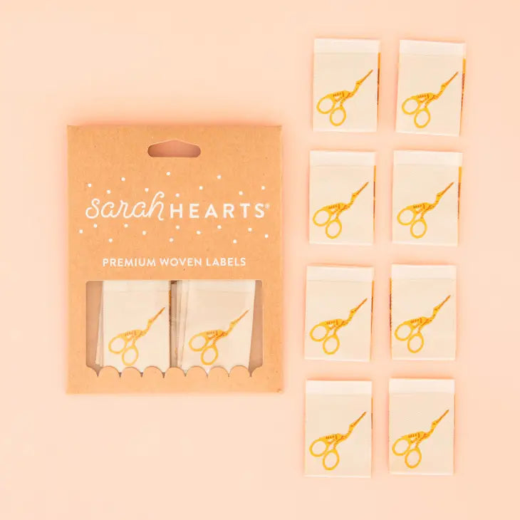 Sarah Hearts Labels: Stork Scissors