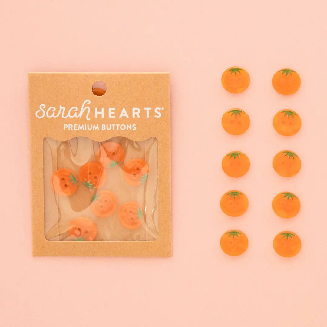 Sarah Hearts Labels: Orange Heirloom Tomato Buttons- Multiple Sizes