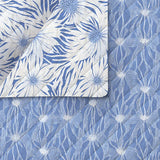 Pre-Quilted Fabric: Abstract Florals in Blue