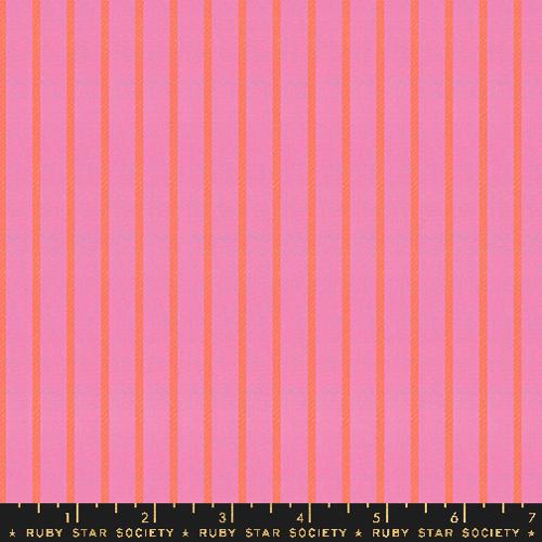 Warp and Weft Ooh Lucky Lucky: Apron Stripe in Bright Pink