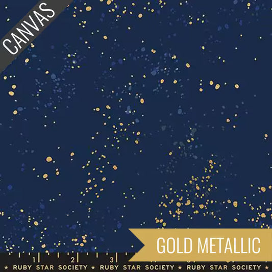 Speckled Canvas Metallic: Navy