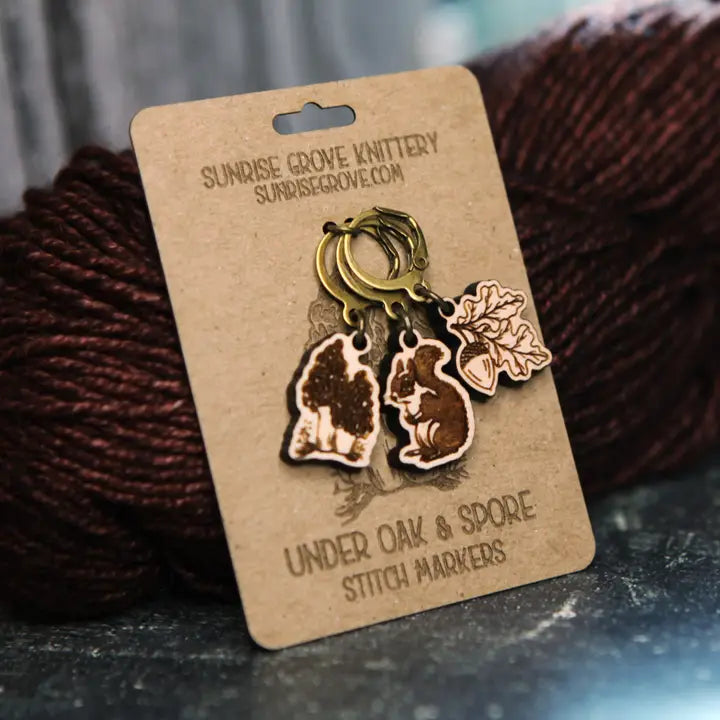 Autumn Forest Knitting Keepers & Crochet Stitch Markers - Set of 3