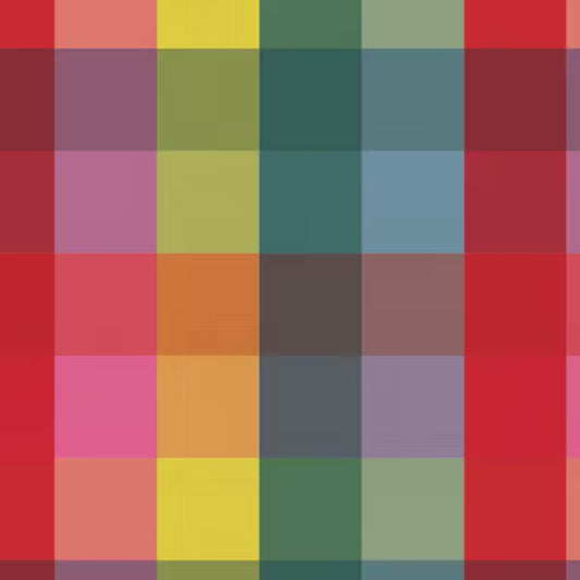 Picnic Wovens: Large Plaid in Rainbow