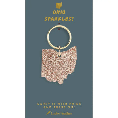 Lucky Feather: Glitter Ohio Keychain