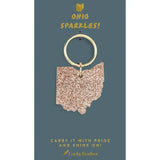 Lucky Feather: Glitter Ohio Keychain