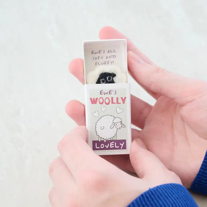 Ewe's Woolly Lovely - Felt Sheep in a Matchbox