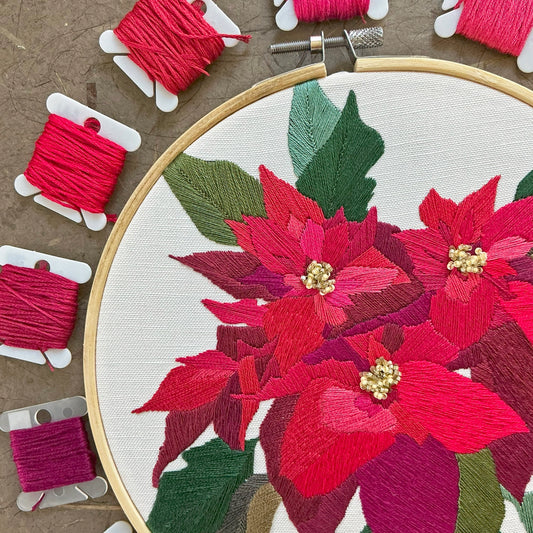 Embroidery and Beadwork Kit by Kate Wyatt Fine Art: Poinsettia