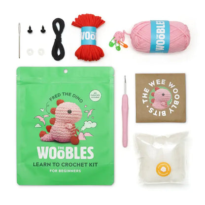 Pink Fred the Dinosaur Crochet Kit
