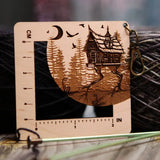 Baba Yaga Forest House Swatch Ruler - Maple Wood with Bronze Clasp